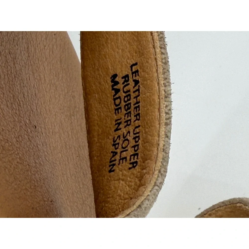 Maypol Tan Suede Espadrille Wedge Sandals Lace Up Made in Spain Size 39